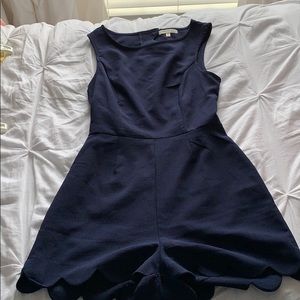 Navy scalloped romper